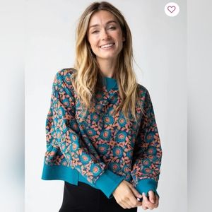 Small Natural Life printed cropped sweatshirt